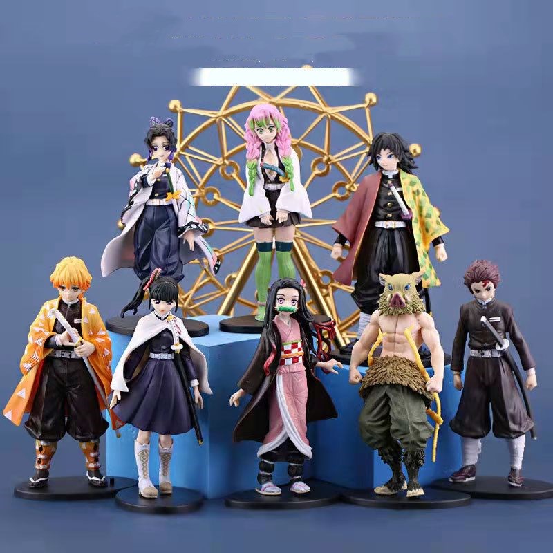 Mô Hình Kimetsu No Yaiba Trang Trí Tanjiro Nezuko Zenitsu Giyuu mô hình