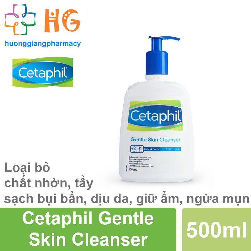 Sữa rửa mặt Cetaphil Gentle Skin Cleaner - Giúp loại bỏ chất nhờn, tẩy sạch bụi bẩn, dịu da, giữ ẩm, ngừa mụn Chai 500ml