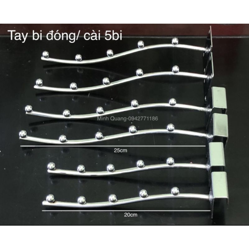 móc treo quần áo.tay bi đóng tường,cài thanh inox.loại 5 bi.kích thước 20-25cm.phụ kiện cho shop
