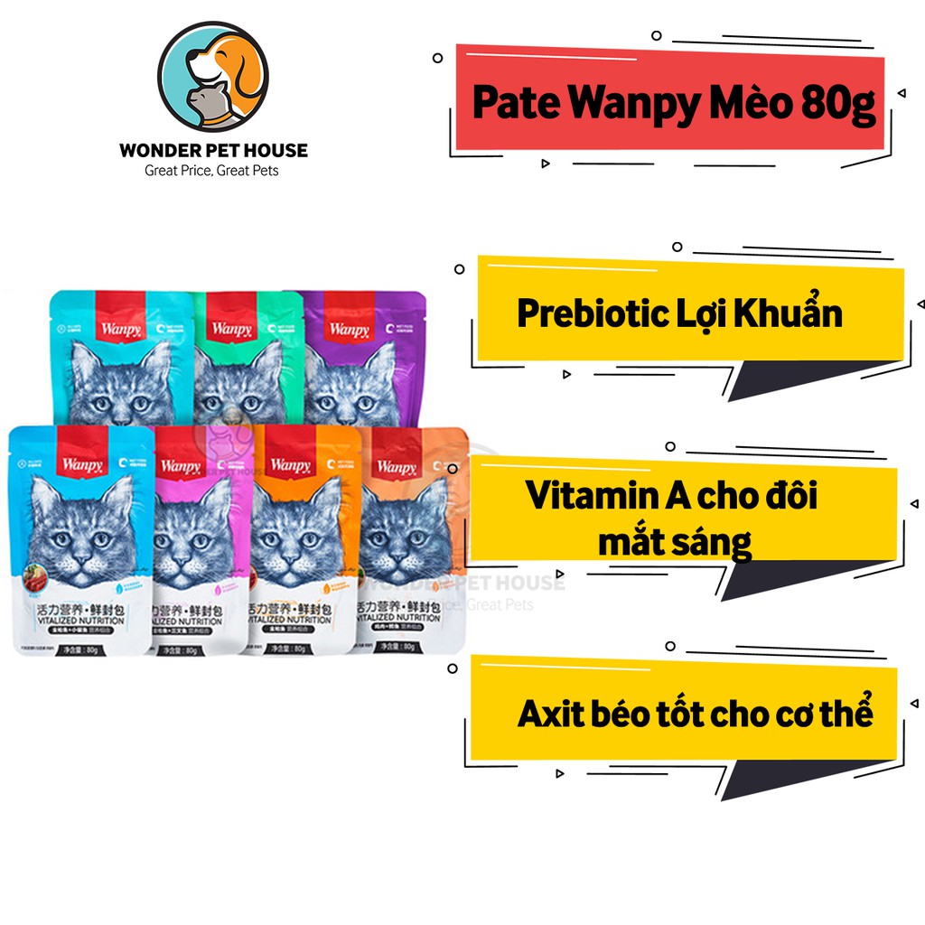 COMBO 7 Gói Pate Wanpy 80g cho mèo