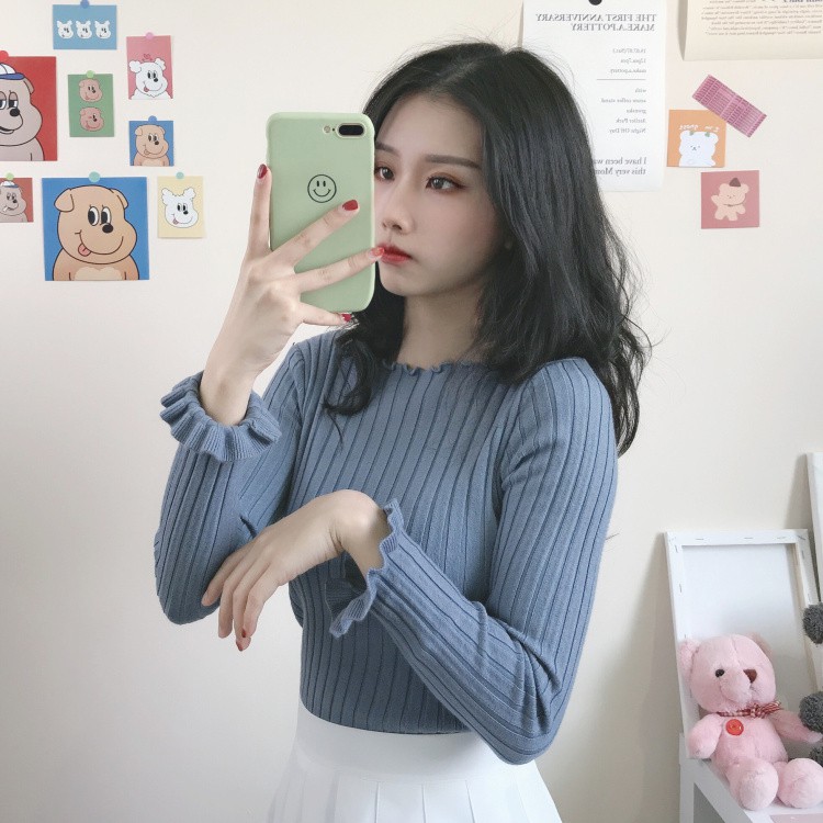 Áo Sweater dệt kim tay dài thiết kế trẻ trung cho nữ | BigBuy360 - bigbuy360.vn