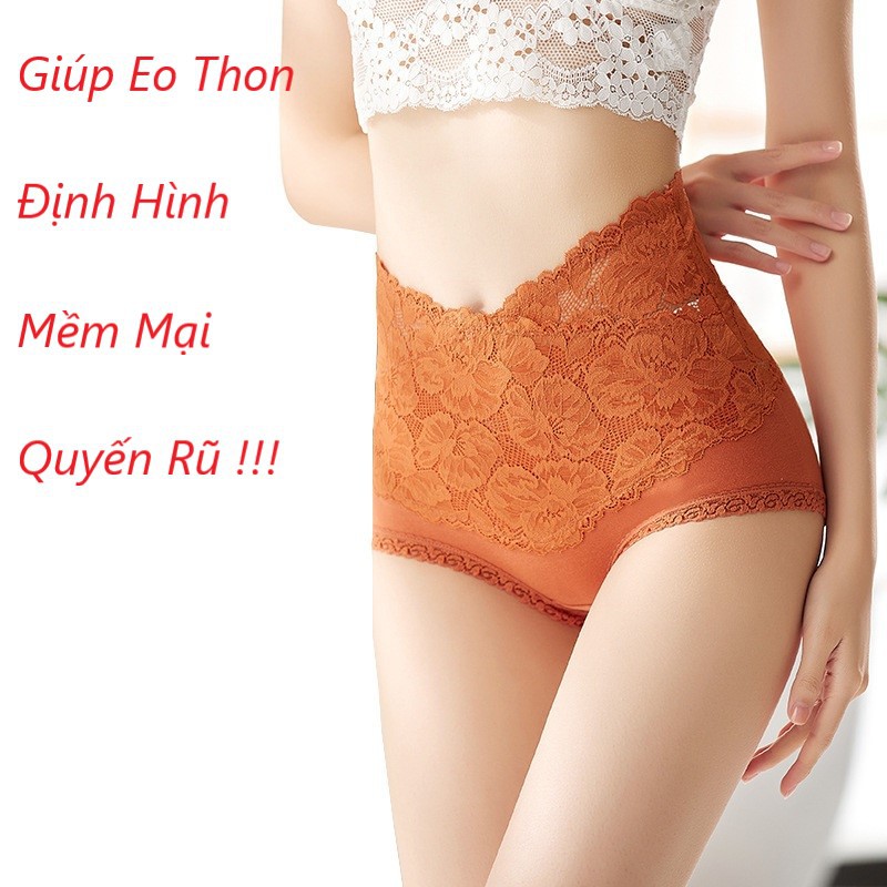 Quần Lót Nữ 🍀 Lẻ = Sỉ 🍀 10.Quần Lót Nữ Cotton Cạp Cao Pha Ren Bán Lố 10 Q