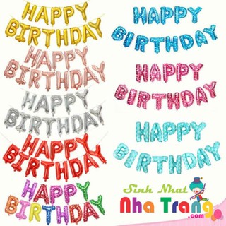 Đồ trang trí Đổ Sỉ Bóng chữ HPBD nhiều màu ( từ 100 bộ cắt giá tốt) sỉ 14k