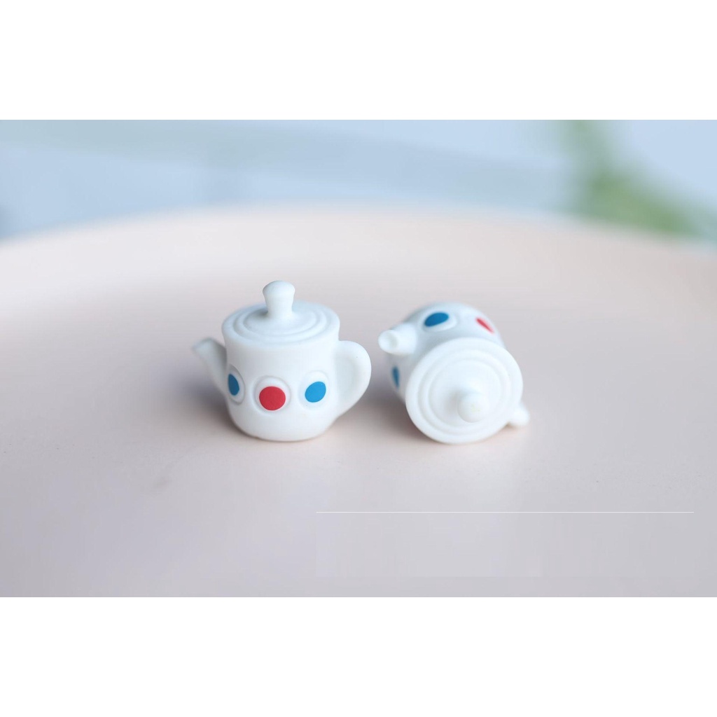 Mô hình bộ 4 món tách trà xanh trang trí nhà búp bê