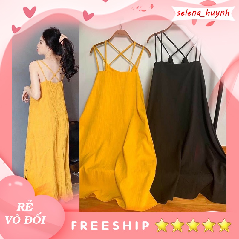 Đầm đũi maxi 2 dây đan lưng