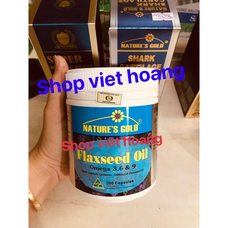 Nature’s Gold Flaxseed Oil omega 3 6 9 (200 Viên) - Viên Uống Sáng Mắt, Cải Thiện Trí Nhớ, Nuôi Dưỡng Tim Mạch