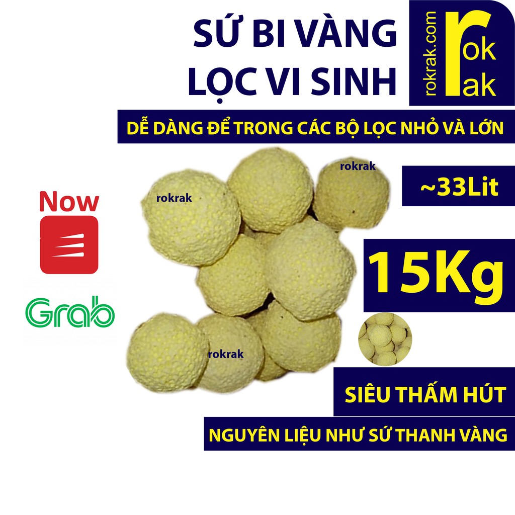 Sứ Bi Vàng 15Kg Sứ lọc nước hồ cá Thủy sinh phù hợp lọc thùng - lọc tràn