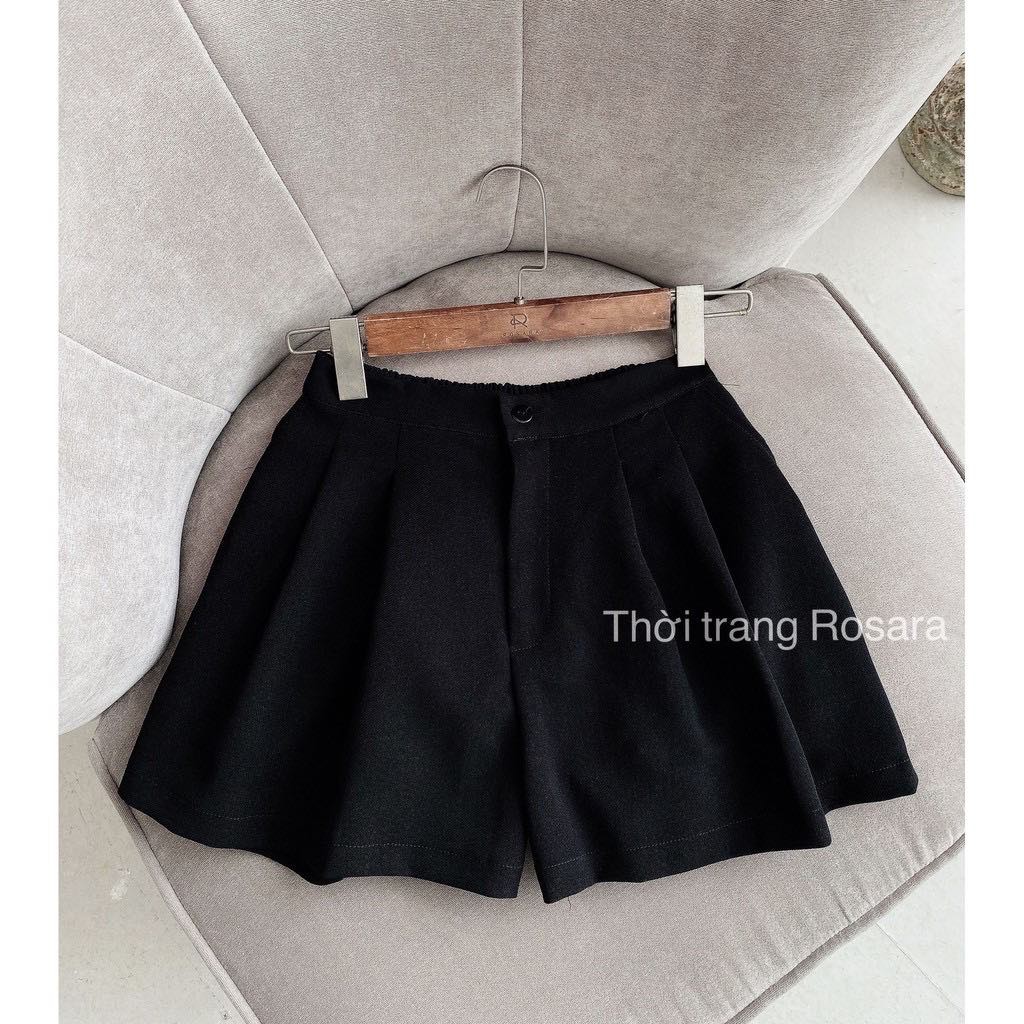 Quần shorts nữ giả váy thời trang thiết kế nữ ống rộng cạp chun sau Rosara SP98