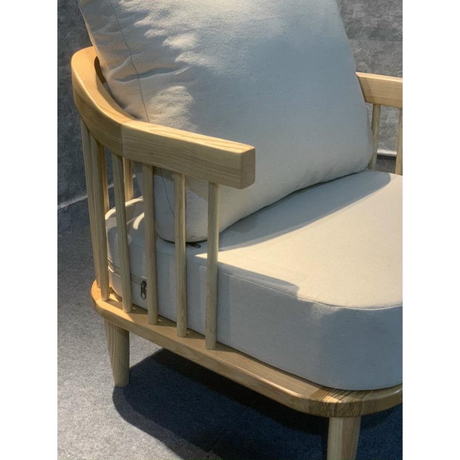 Ảnh thật sofa phong cách scandinavian vintage hiện đại giá rẻ - ghế sôfa nan gỗ sồi nga 100%