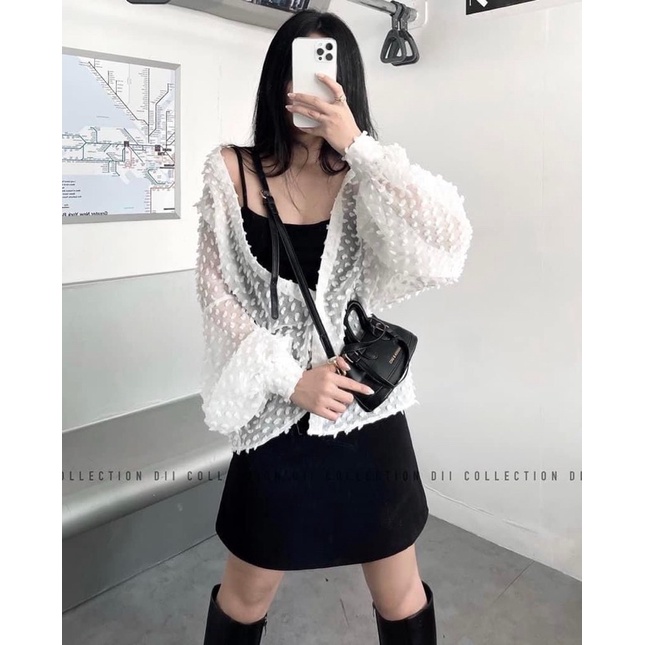 DII COLLECTION - Sơmi cục bông khoác ngoài form rộng