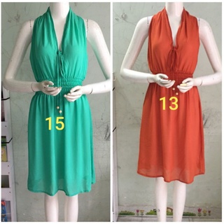 Đầm cổ buộc Chiffon ngắn