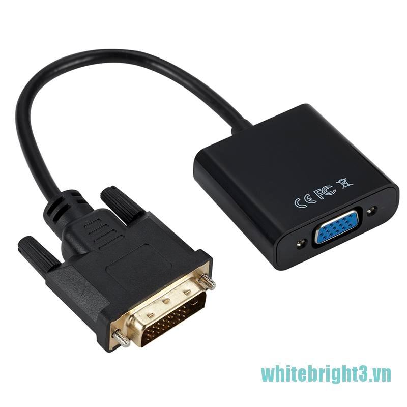 Cáp Chuyển Đổi Màu Trắng / 1080p Dvi-D 24 + 1 Pin Sang Vga 15pin