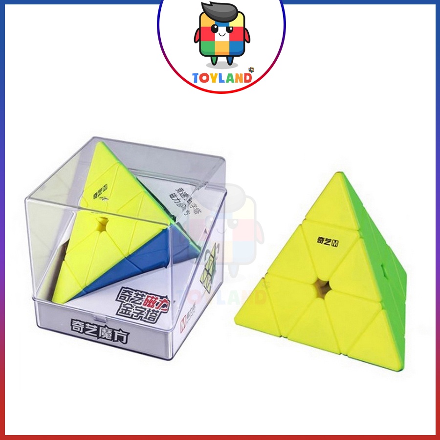 Rubik Pyraminx QiYi MS Stickerless Có Nam Châm Rubic Kim Tự Tháp Tam Giác Không Viền Đồ Chơi Lắp Ráp Xếp Hình