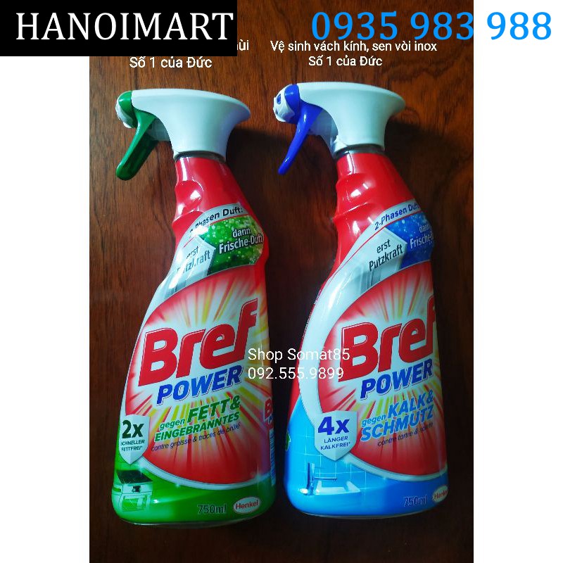 bộ 2 sản phẩm Vệ sinh dầu mỡ và cặn vôi Bref ( Nhập khẩu từ Henkel Đức)