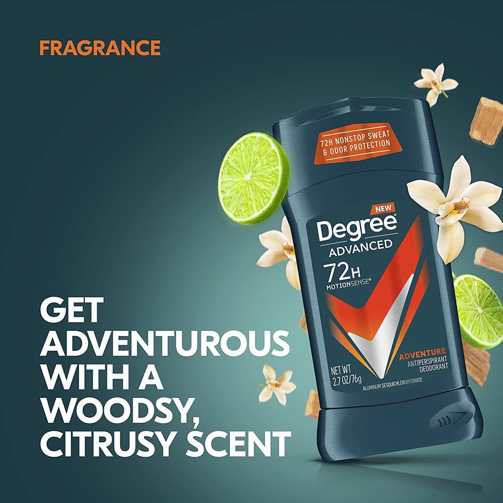 Khử mùi Degree Men Advanced 72h Motionsense Adventure, 76g