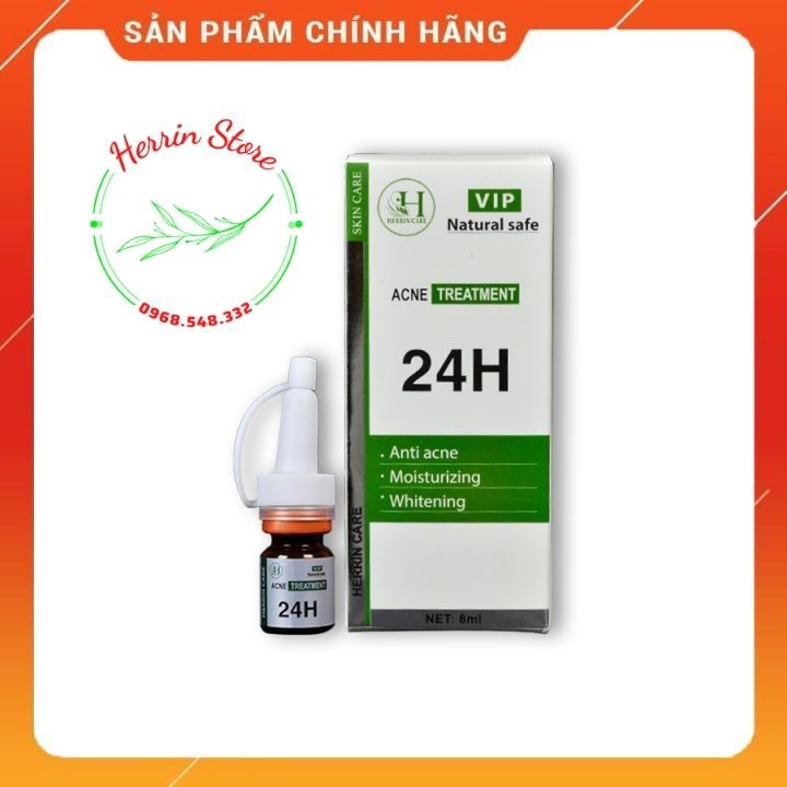 Serum mụn ẩn mụn đầu đen mụn thâm giảm mụn mờ thâm se khít lỗ chân lông 24H Herrin Care 8ml