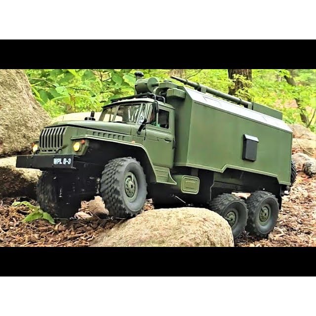Wpl B36 Ural Xe Tải Quân Sự 1/16 2.4GHz 6Wd Nhông 3 Cầu Bằng Kim Loại Rc Car Military Truck Rock Crawle 6 Bánh Ural 4320