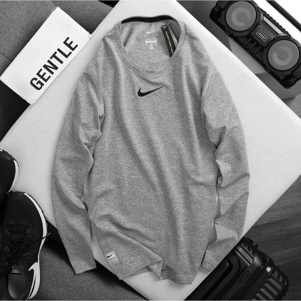 Áo thun thể thao nam tay dài, chất liệu dệt kim cương cao cấp 4204