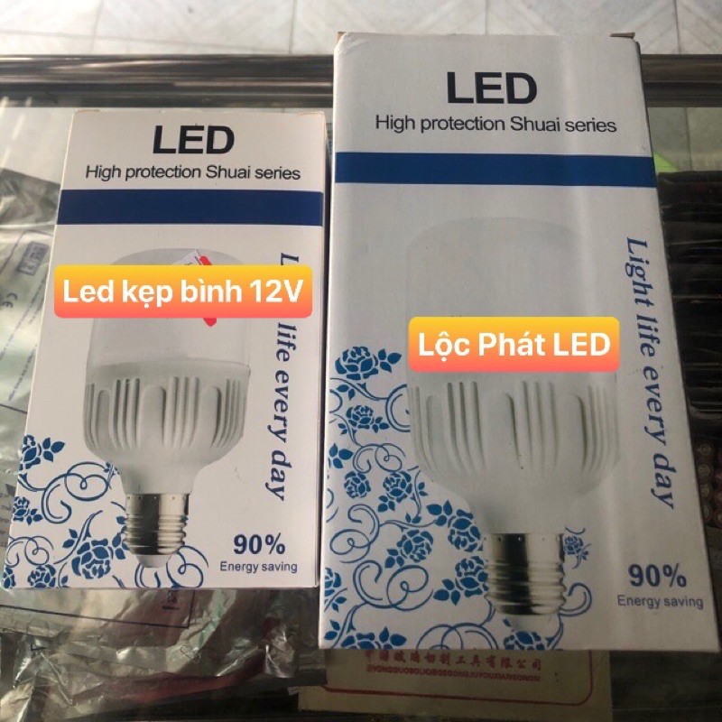 Bóng trụ LED kẹp bình 12V (38W, 50W)- siêu sáng, tiết kiệm điện, kín nước