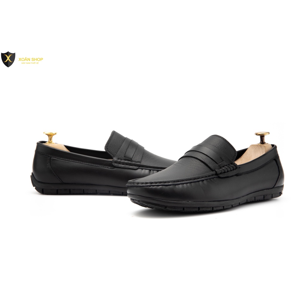 Giày Moca Nam Giày Mọi Nam Đế Bệt Siêu Bền Đẹp XOĂN SHOP Da Bò Thật Size 38 Đến 43 Màu Đen Bảo Hành 24 Tháng - M018