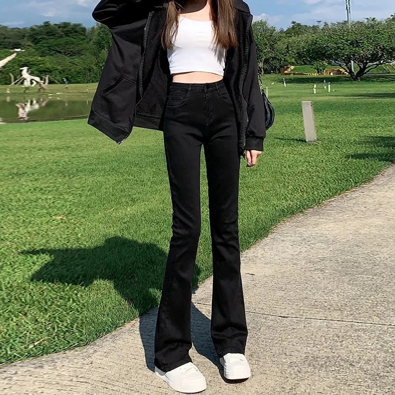 Quần Jeans Ống Loe Nữ Màu Nâu Đen Cạp Cao Chất Jean Kaki Loại 1 Lên Phom Phong Cách Hàn Quốc Cá Tính Năng Động | BigBuy360 - bigbuy360.vn