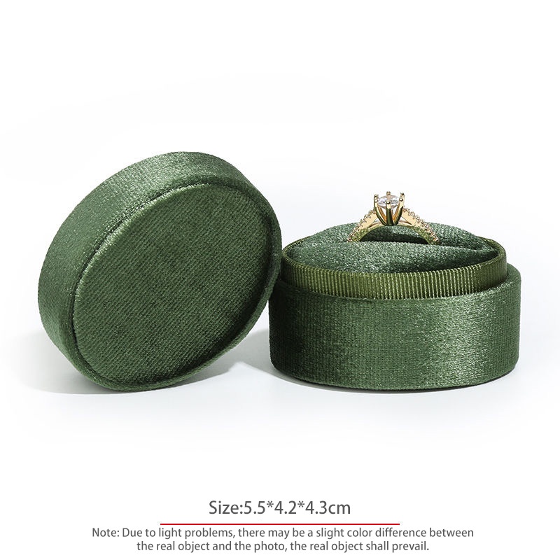 Hộp Đựng Trang Sức Vải Nỉ Hình Oval Thiết Kế Đơn Giản Tinh Tế