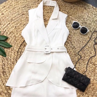 Set quần short áo vest kèm belt