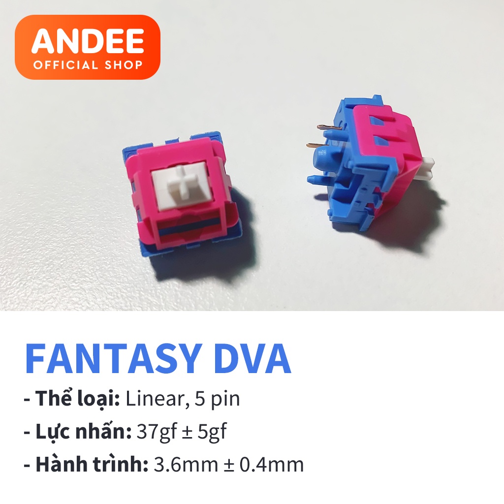 Fantasy Virus Carrot DVA bán lẻ công tắc phím cơ 5 pin lò xo 2 đoạn có lube sẵn