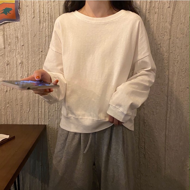 Áo Thun Dáng Rộng Dài Tay Thời Trang Dạo Phố Cá Tính 39258