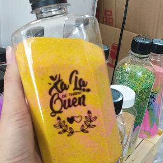 Combo 10 chai nhựa dẹp vuông nắp đen 330ml