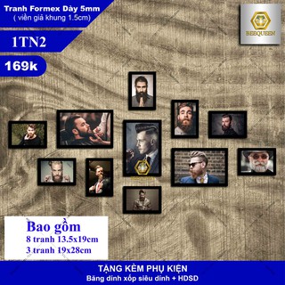 Bộ 11 Tranh Trang Trí Quán Tóc - Salon Tóc - Barbershop Giá Chất - Tranh Gắn Tường Không Cần Khoan Đục