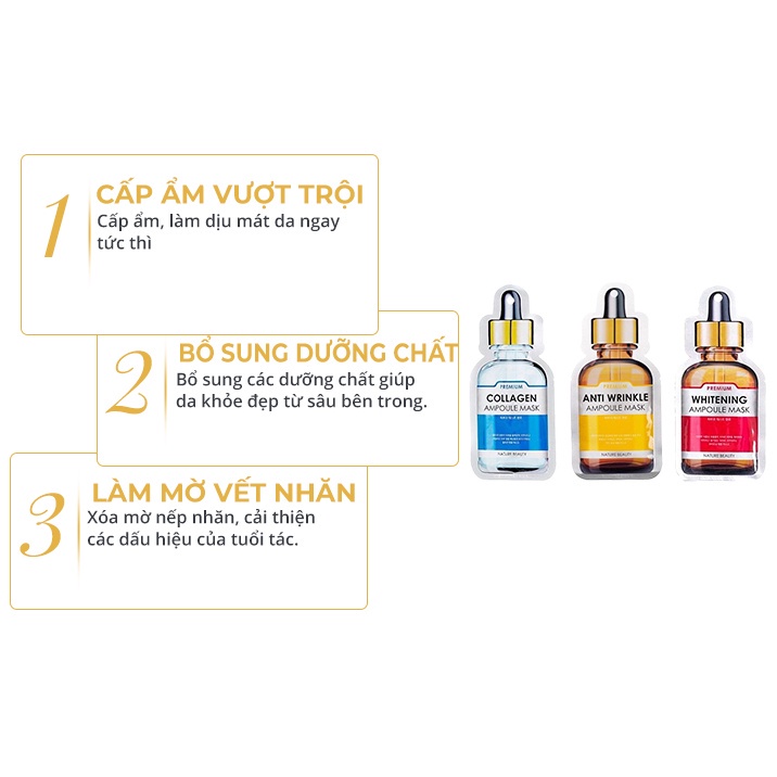 Mặt nạ tinh chất tế bào gốc Nature Beauty Ampoule Mask Hàn Quốc - MN01