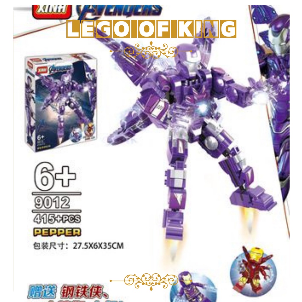 Đồ Chơi Ironn Man Cho Bé Robot Siêu Anh Hùng 9012 415 PCS