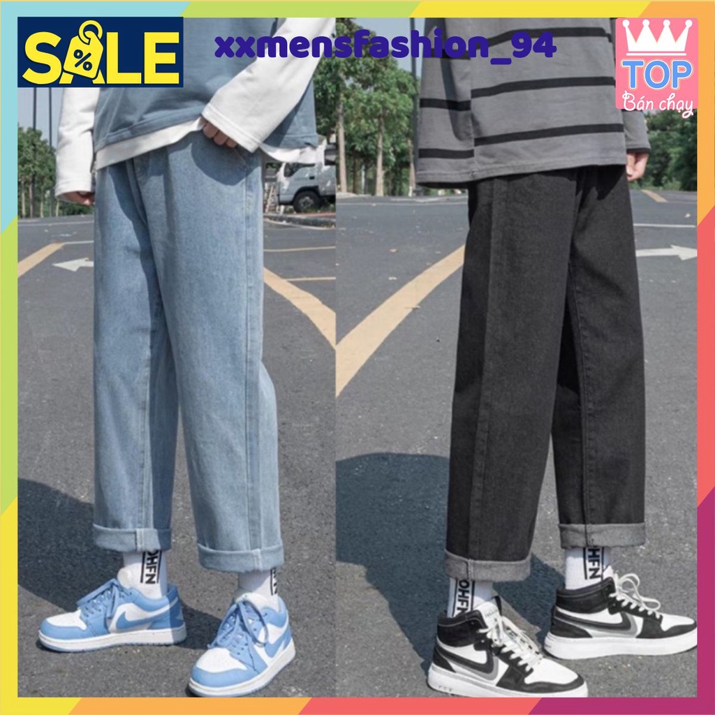 Quần Jean nam, Quần Jeans baggy đen full ống suông, rộng, hottrend 2021-XX MENS FASHION!