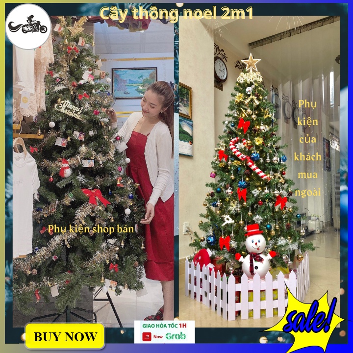 Cây thông noel size lớn 3m, 3m6, 4m5 đầu tròn tán dày rậm chân sắt tặng kèm nhiều dây kim tuyến và ngôi sao đỉnh