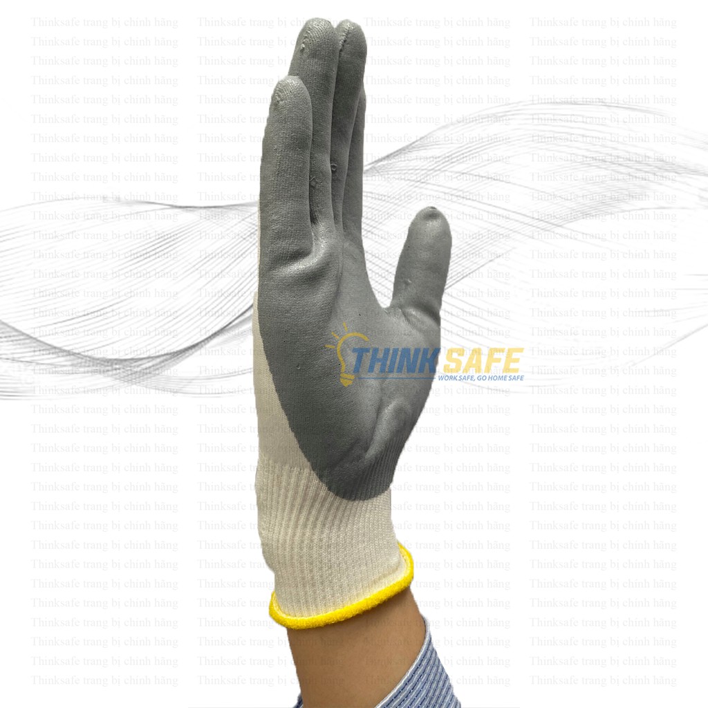Găng tay đa dụng Hyflex ANSELL 11-800  phủ Nitrile dầy, ôm khít tay, chống bám dầu mỡ (trắng xám) - Thinksafe