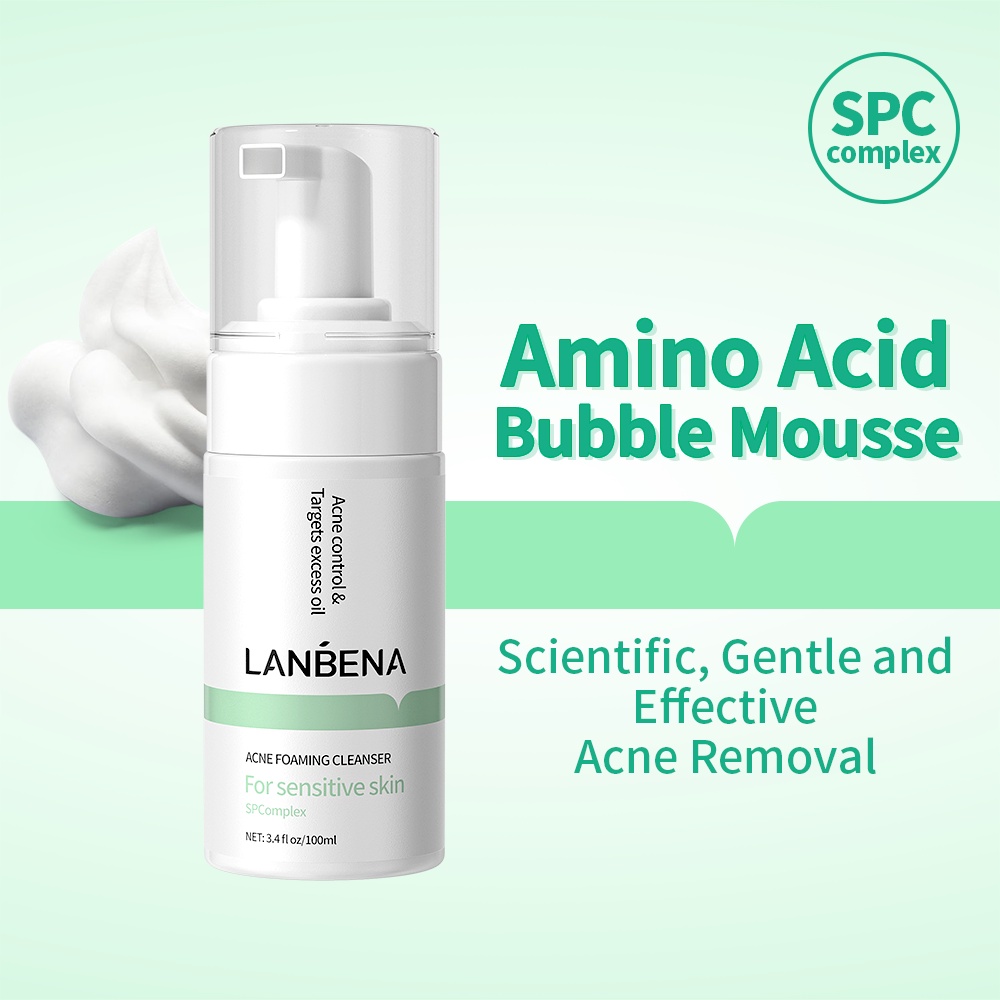 Sữa Rửa Mặt Tạo Bọt Amino Acid Lanbena 100ml Giảm Mụn Làm Sạch Sâu Phục Hồi Da