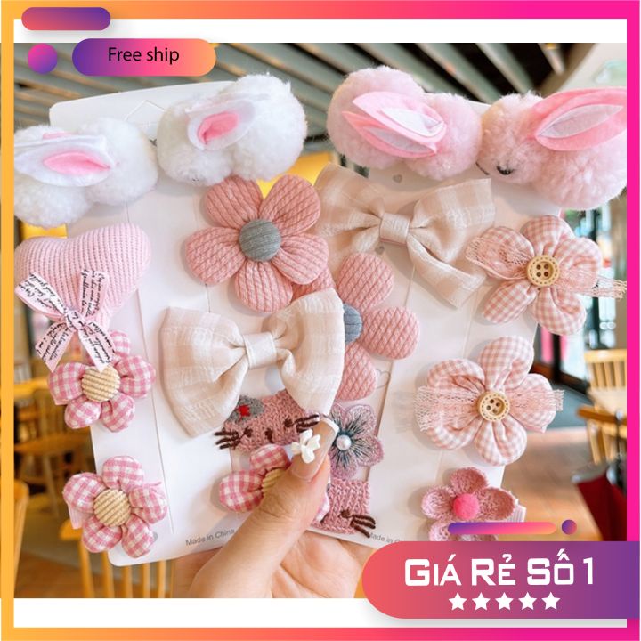 Set Kẹp Tóc Nữ Cute - Set Kẹp Tóc Nữ Hàn Quốc Siêu Dễ Thương Hot Trend - Set Kẹp Tóc Cho Bé Gái Cực Xinh