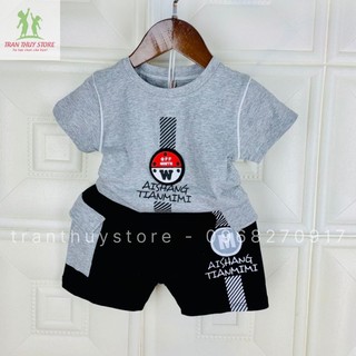 ⚡️GIẢM GIÁ SỐC⚡️ Bộ Thun Cộc Tay Cho Bé Trai Từ 1 Tuổi Điểm Nhấn Logo Nổi Bật I Tranthuystore