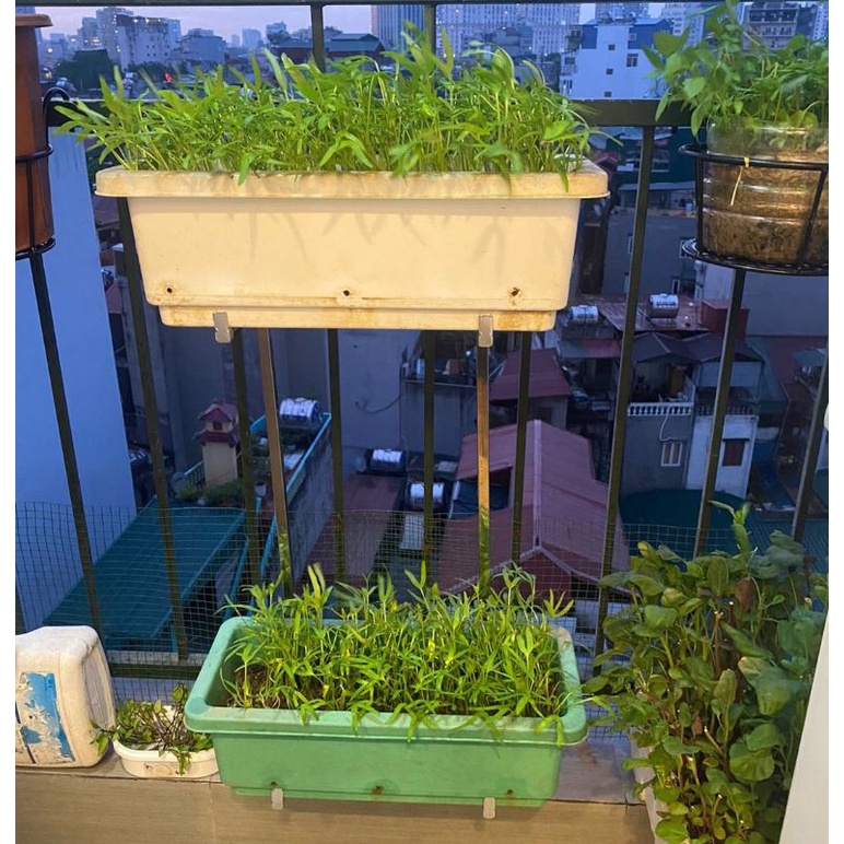 Giá Móc Treo 2 Tầng Trồng Rau/ Hoa - Treo Ban Công/ Lan Can - Thông Minh Bền Đẹp - Chưa Bao Gồm Chậu