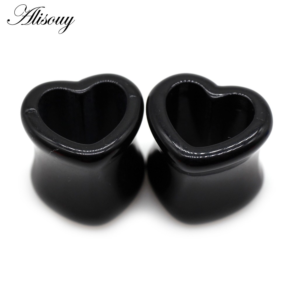 Alisouy 1 Cặp Nút Nong Tai Hình Trái Tim Bằng acrylic 4-12mm