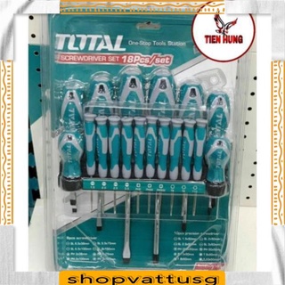 Bộ tuốc nơ vít 18 chi tiết total tht250618