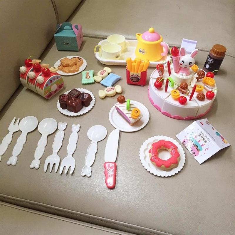 Đồ chơi bánh sinh nhật cho bé loại 85 chi tiết, hiệu ứng nhạc happy birthday và đèn nến sinh động, AKA Store