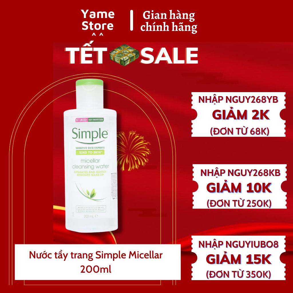 Nước tẩy trang Simple Micellar 200ml