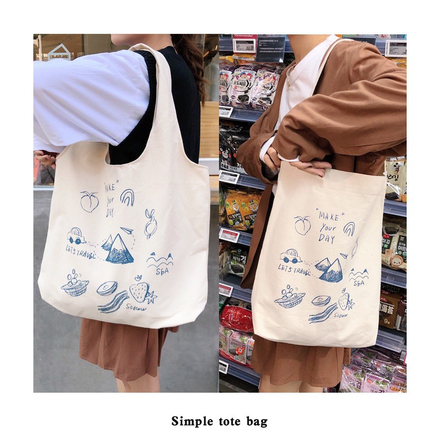 Túi tote vải đeo chéo canvas bag giá rẻ đẹp