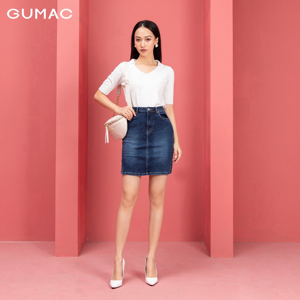 [Mã WABRGM11 giảm 10% đơn 250K] Chân Váy jean nữ xẻ lai VJA9240 GUMAC | BigBuy360 - bigbuy360.vn