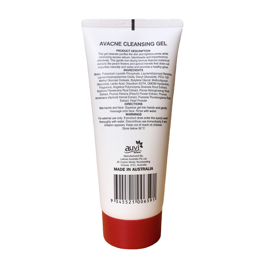 Sữa rửa mặt giúp làm sạch, se khít lỗ chân lông, kiểm soát dầu thừa Avacne Cleansing Gel 150g
