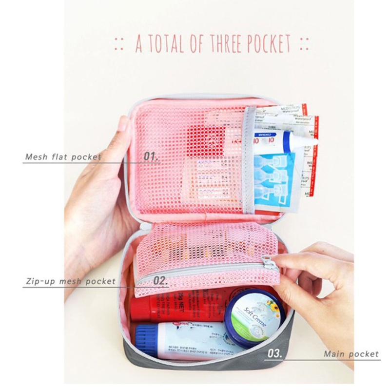 Túi đựng thuốc/ dụng cụ sơ cứu khẩn cấp xách tay thích hợp cho cắm trại/ chơi thể thao ngoài trời