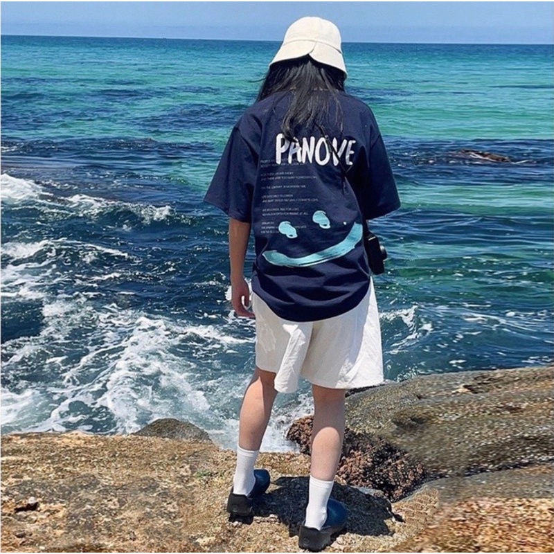 Áo thun phông logo tay nam nữ PINK tay lỡ form rộng PANOVE Unisex