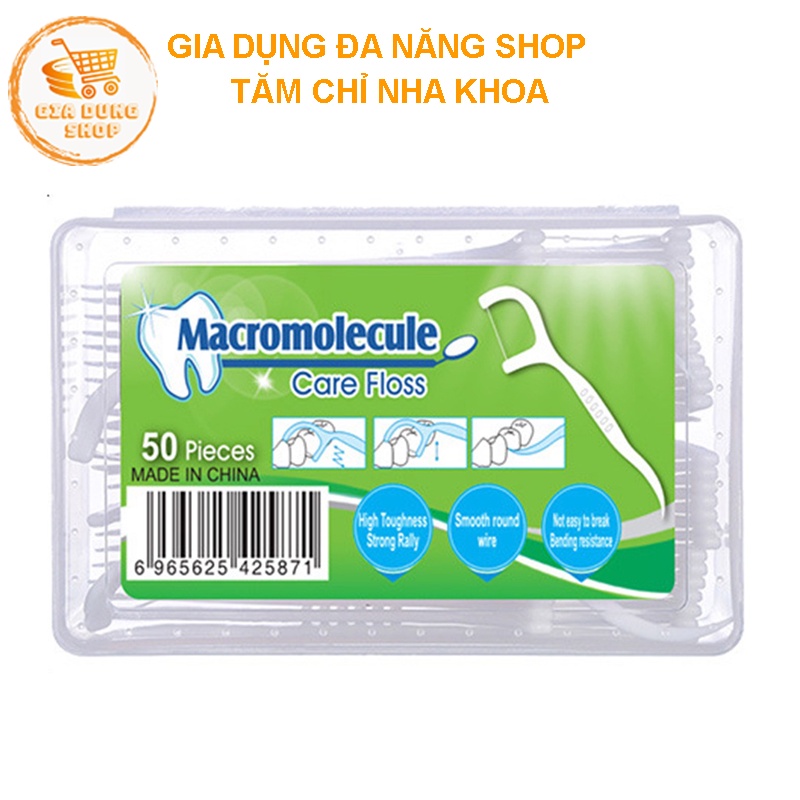 Tăm chỉ nha khoa vệ sinh răng miệng hộp 50 cây